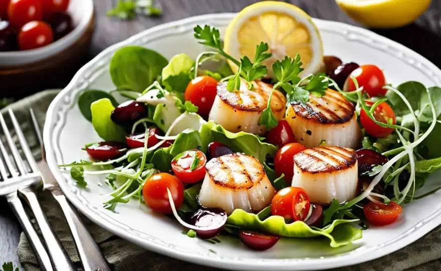 Recette de salade aux noix de Saint-Jacques pour un dîner raffiné